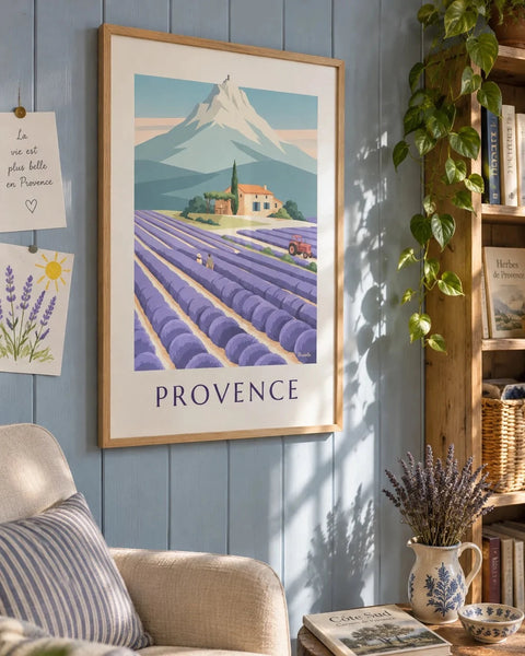 Affiches Provence : affiche de la collection encadrée dans un intérieur