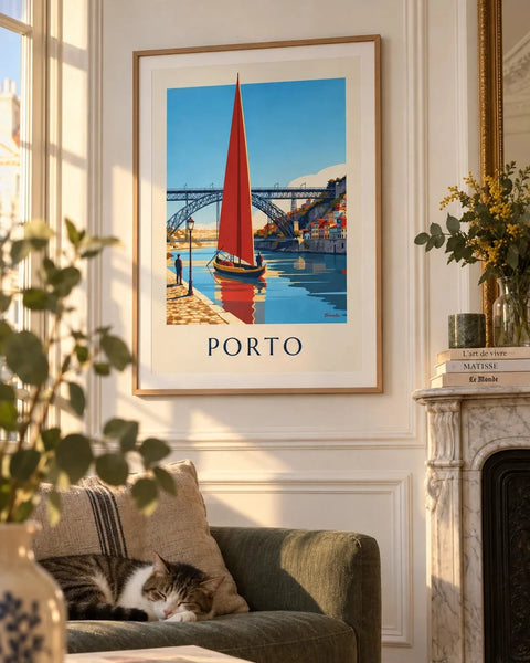 Affiches Portugal : affiche de la collection encadrée dans un intérieur