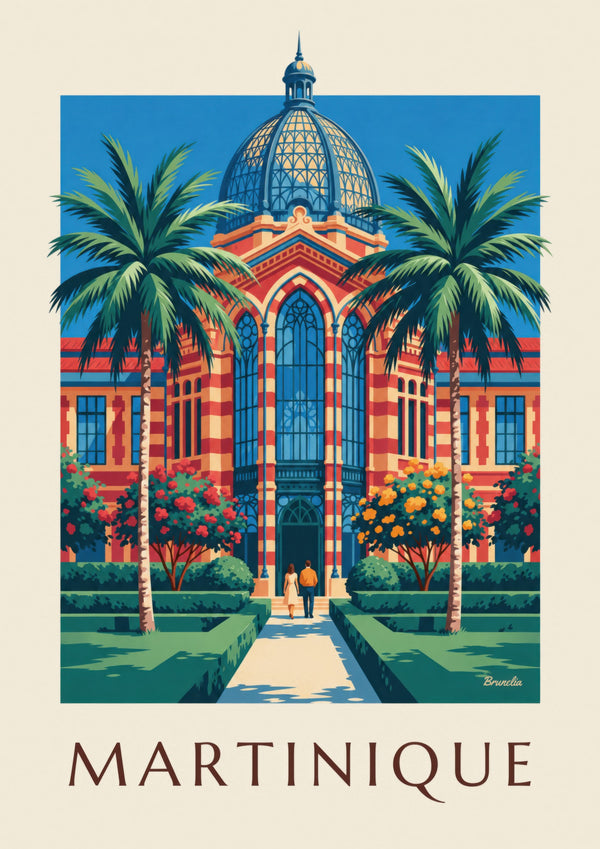 Affiche van Martinique, de Schœlcher-bibliotheek in Fort-de-France