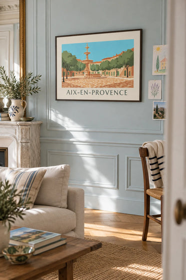 Fontaine de la Rotonde in Aix-en-Provence poster: framed on the wall