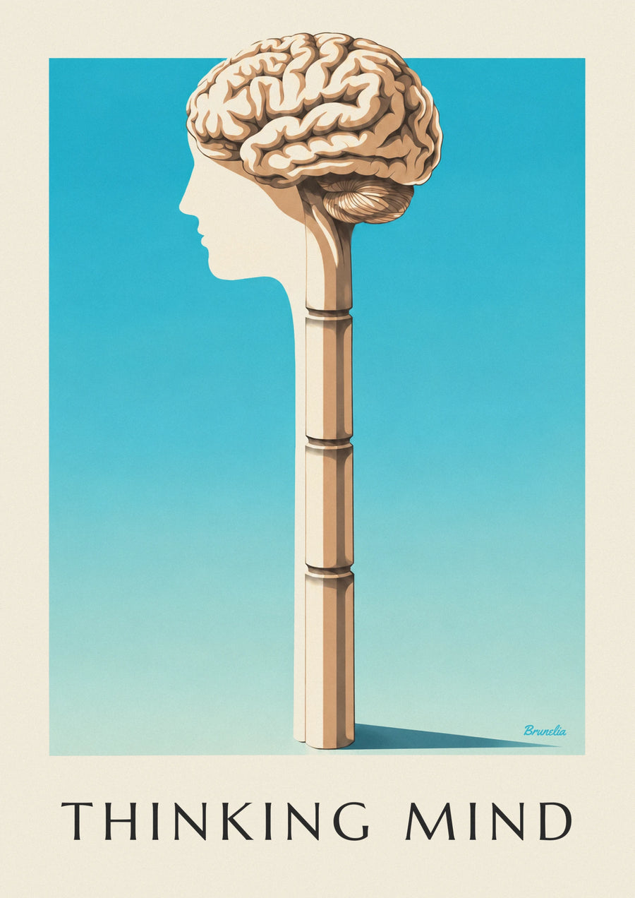 Affiche planche anatomique du cerveau humain de profil