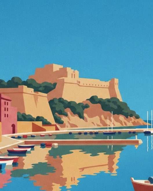 La citadelle de Bastia au-dessus du port, ses remparts ocre et ses reflets dans l’eau