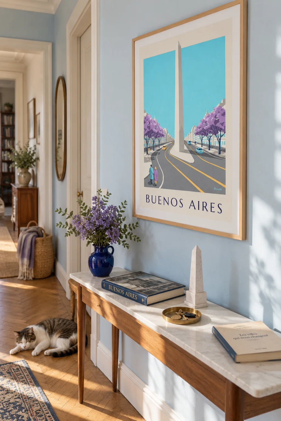 Affiche obélisque de l'avenue 9 de Julio à Buenos Aires : encadrée au mur