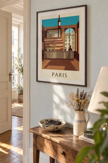 Poster Zinktresen eines Pariser Bistros: gerahmt an der Wand