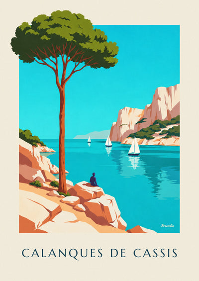 Cassis calanques and turquoise water poster: the full poster