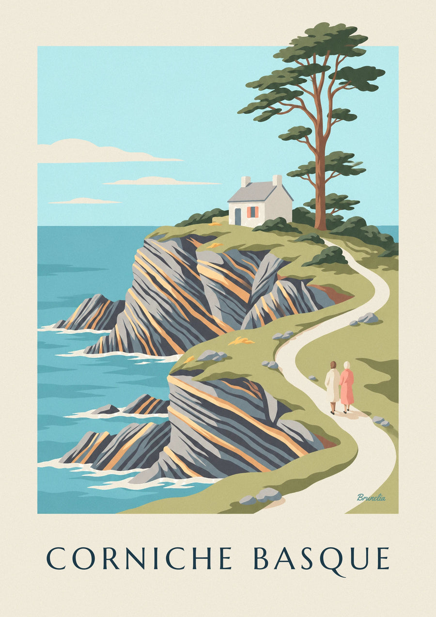 Poster baskische Corniche und Flysch-Klippen