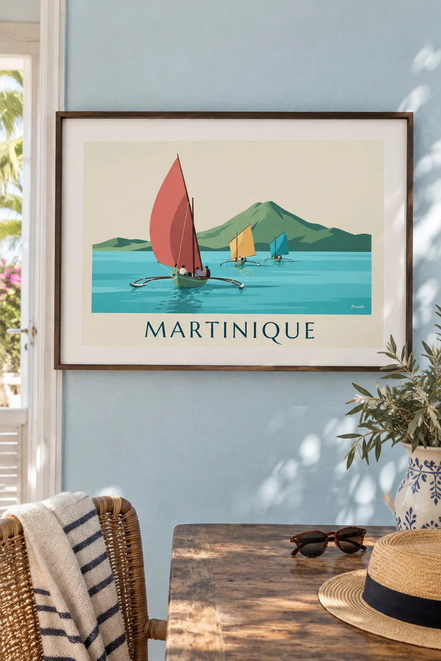 Poster runde Yolen beim Rennen vor Martinique: gerahmt an der Wand