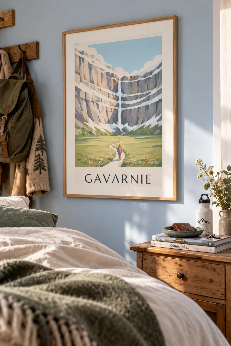 Poster Cirque de Gavarnie mit seinem großen Wasserfall: gerahmt an der Wand