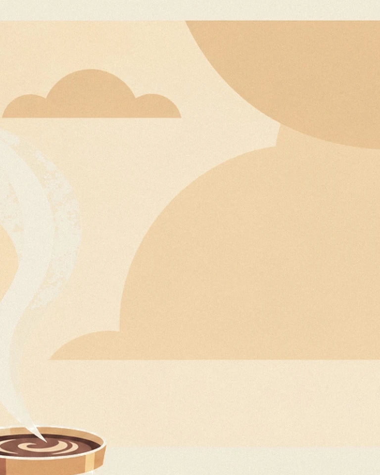 Cocoa tin and hot chocolate cup poster: close-up detail