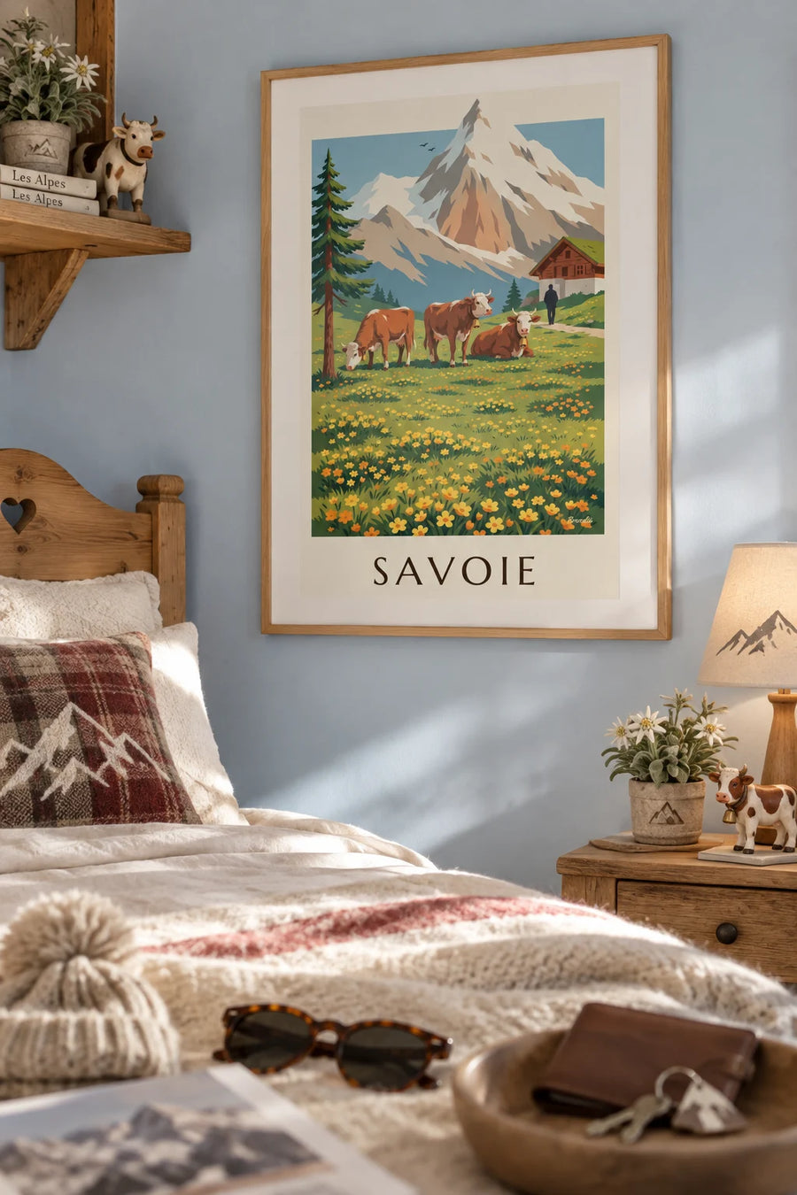 Poster of Tarine cows in the Savoy alpine pastures: framed on the wall