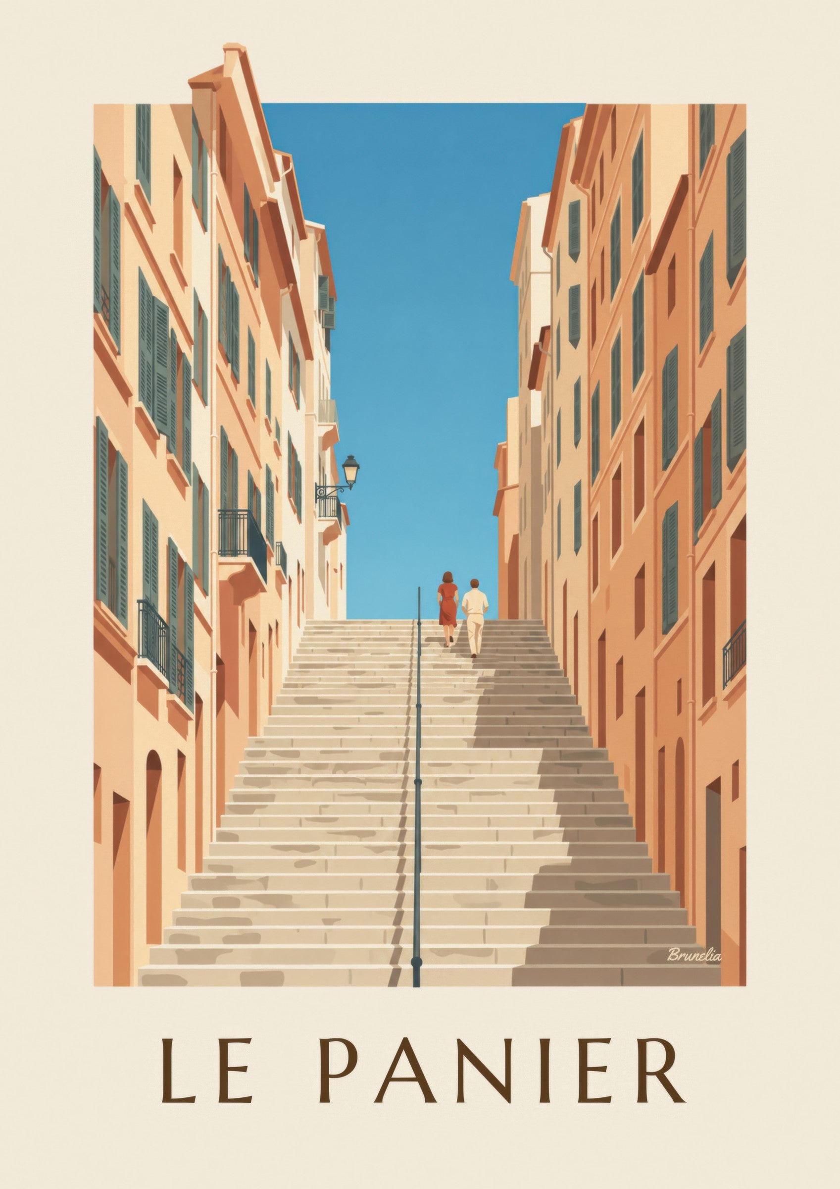 Affiche escaliers de la Montée des Accoules: detail in close-up