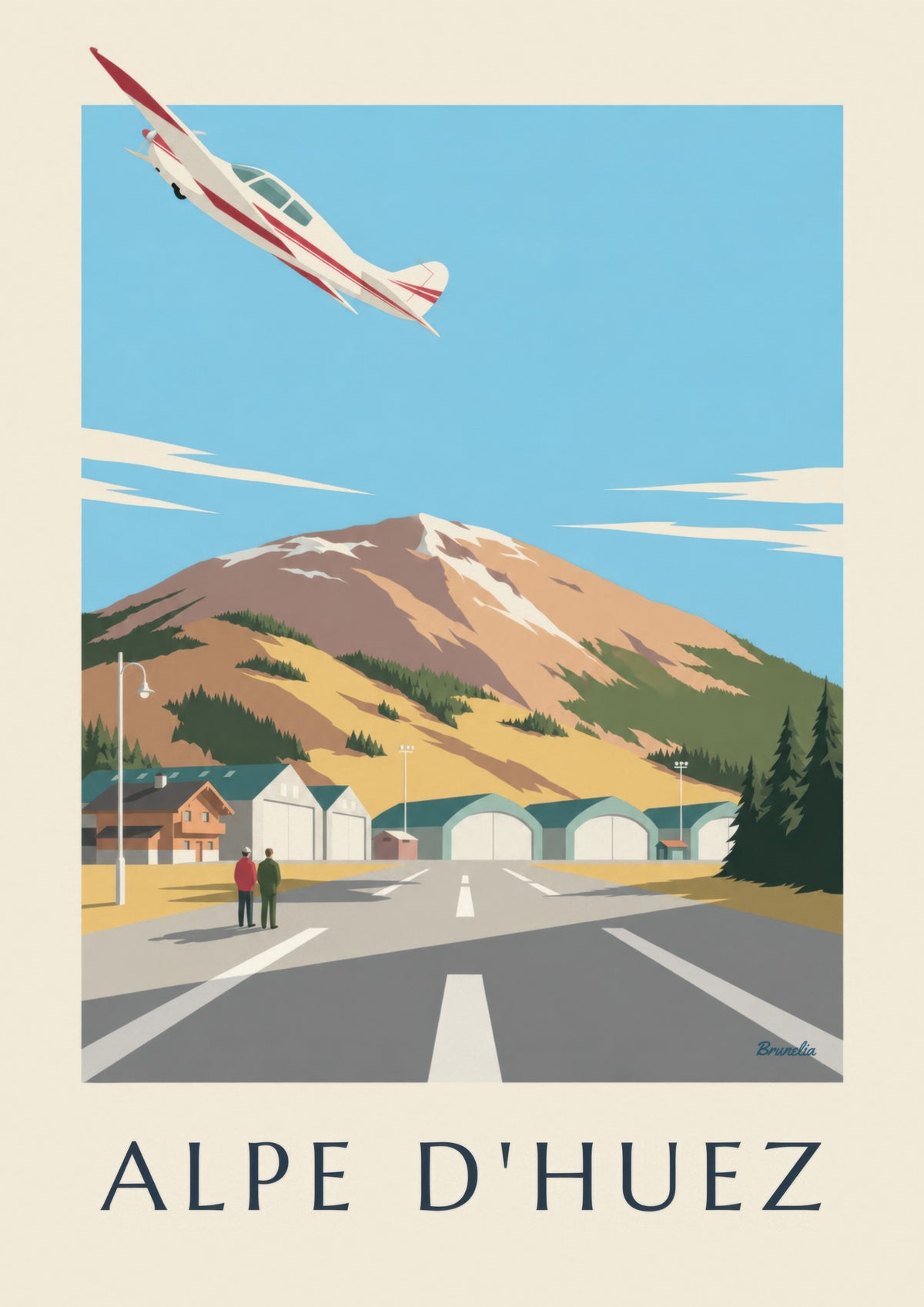 Poster vliegveld van Alpe d'Huez