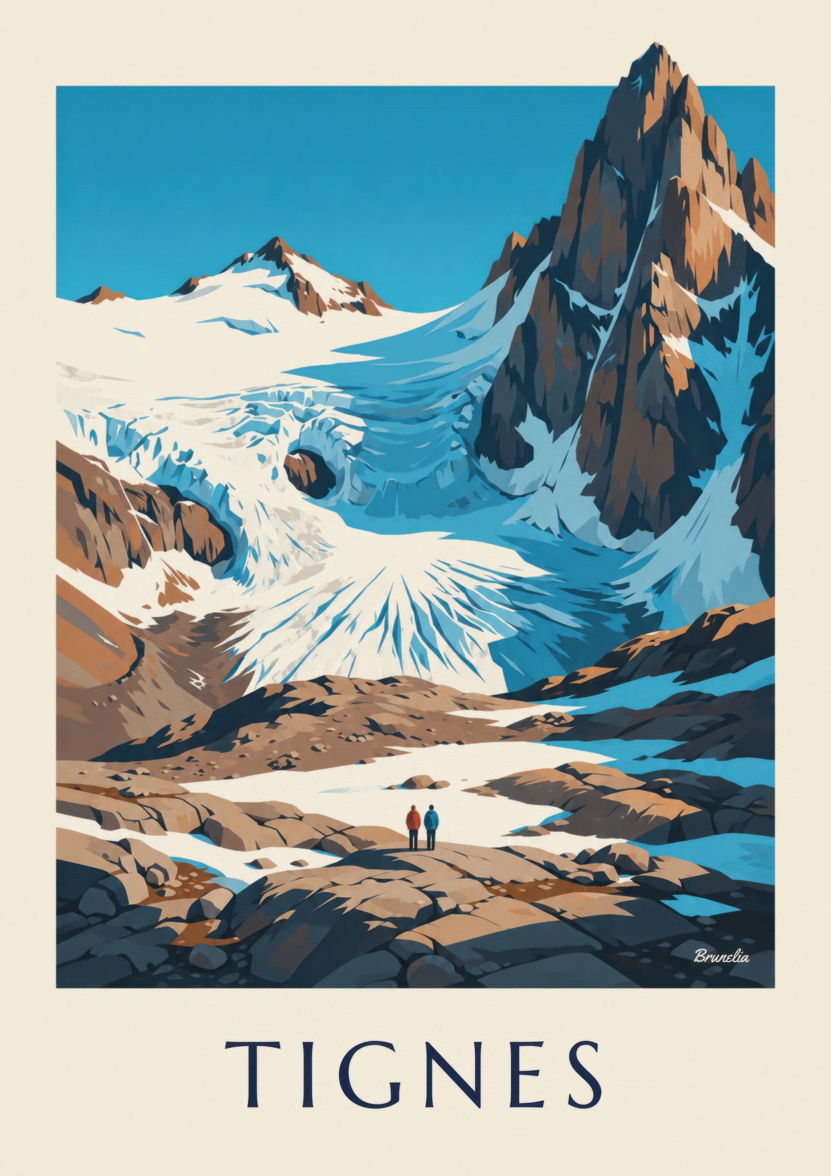 Affiche Tignes, Grande Motte et Grande Casse en été: detail in close-up