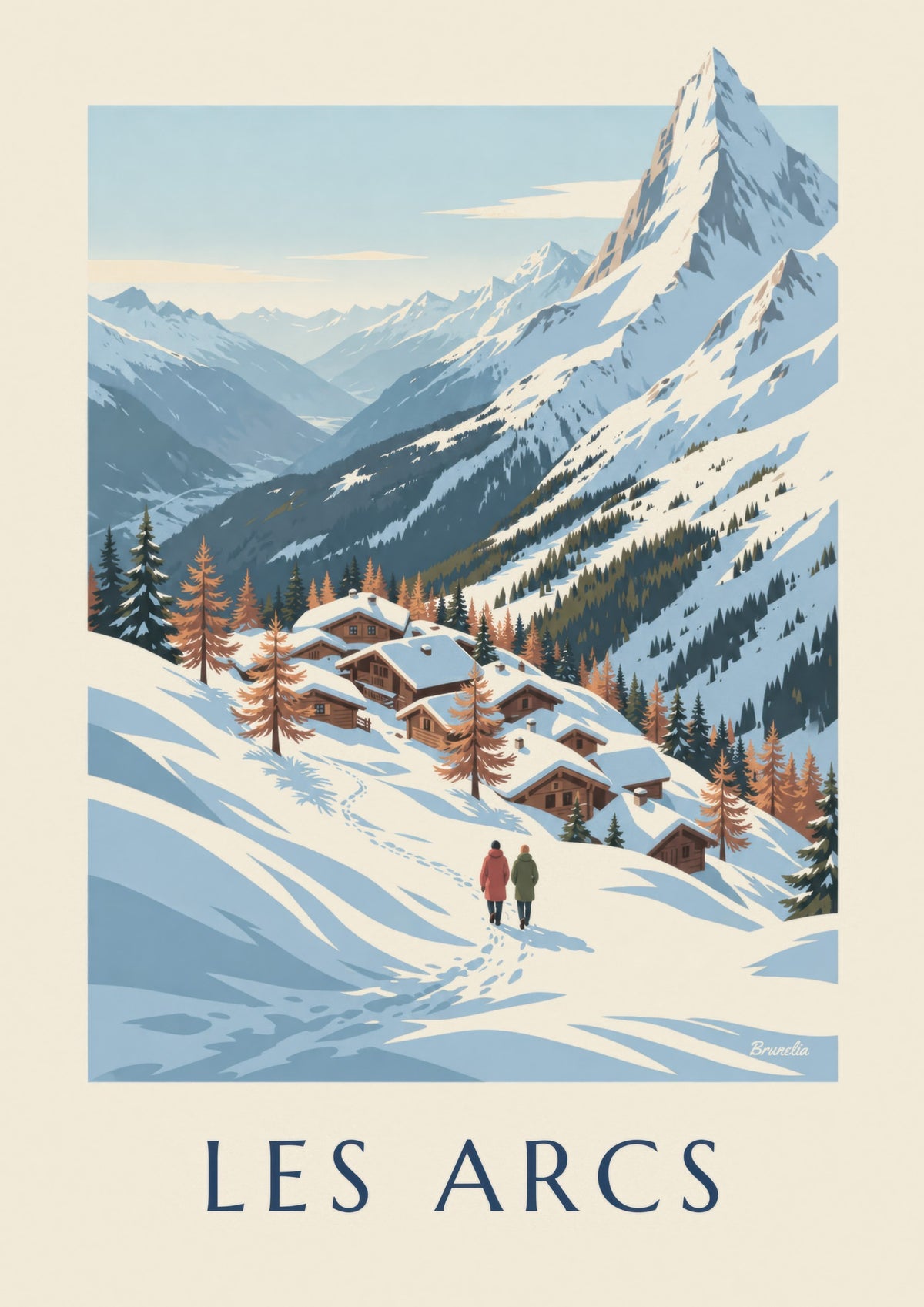 Poster Les Arcs, panorama over de Tarentaise