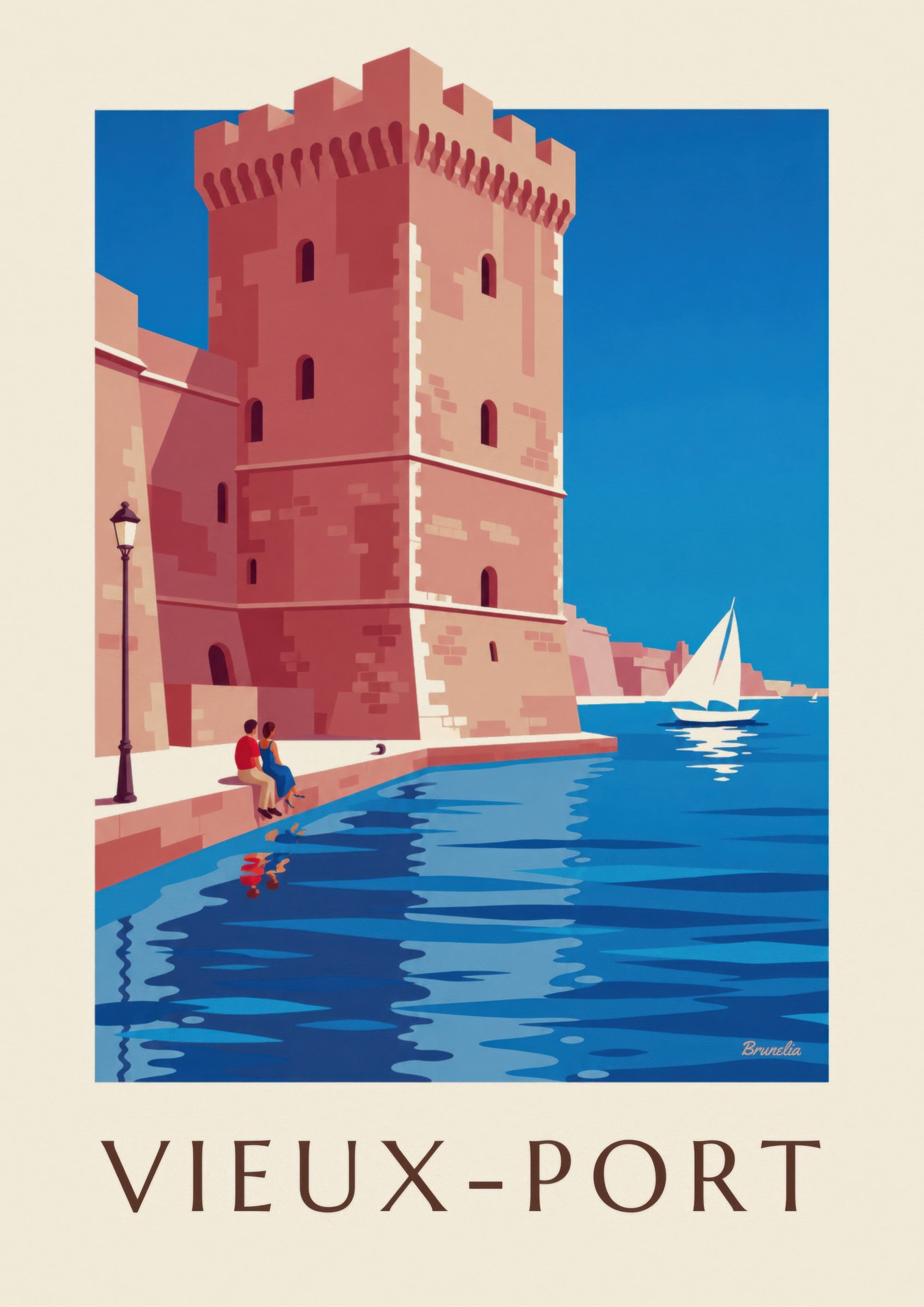 Affiche Tour du Roi René à Marseille: detail in close-up