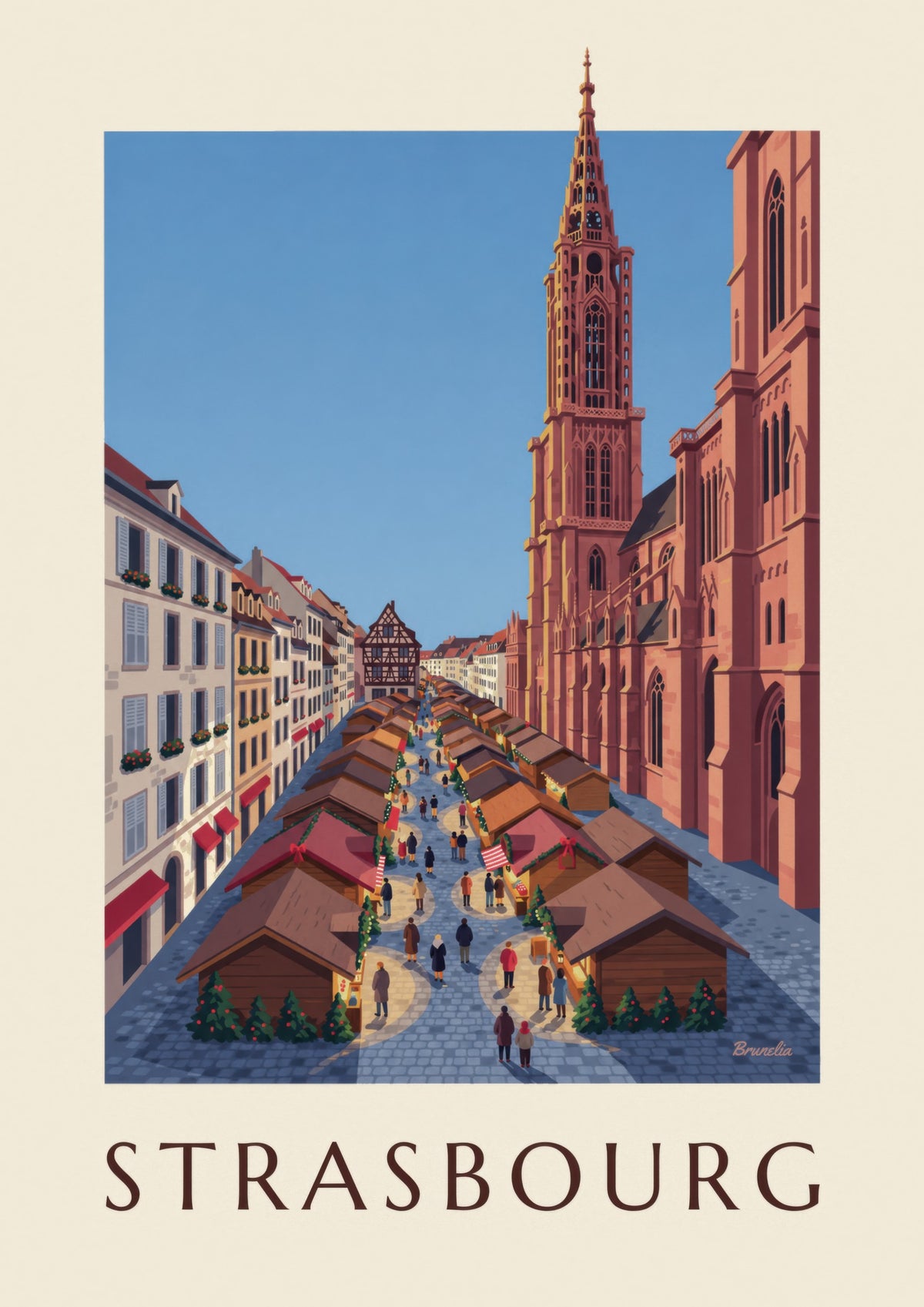 Affiche marché de Noël à Strasbourg