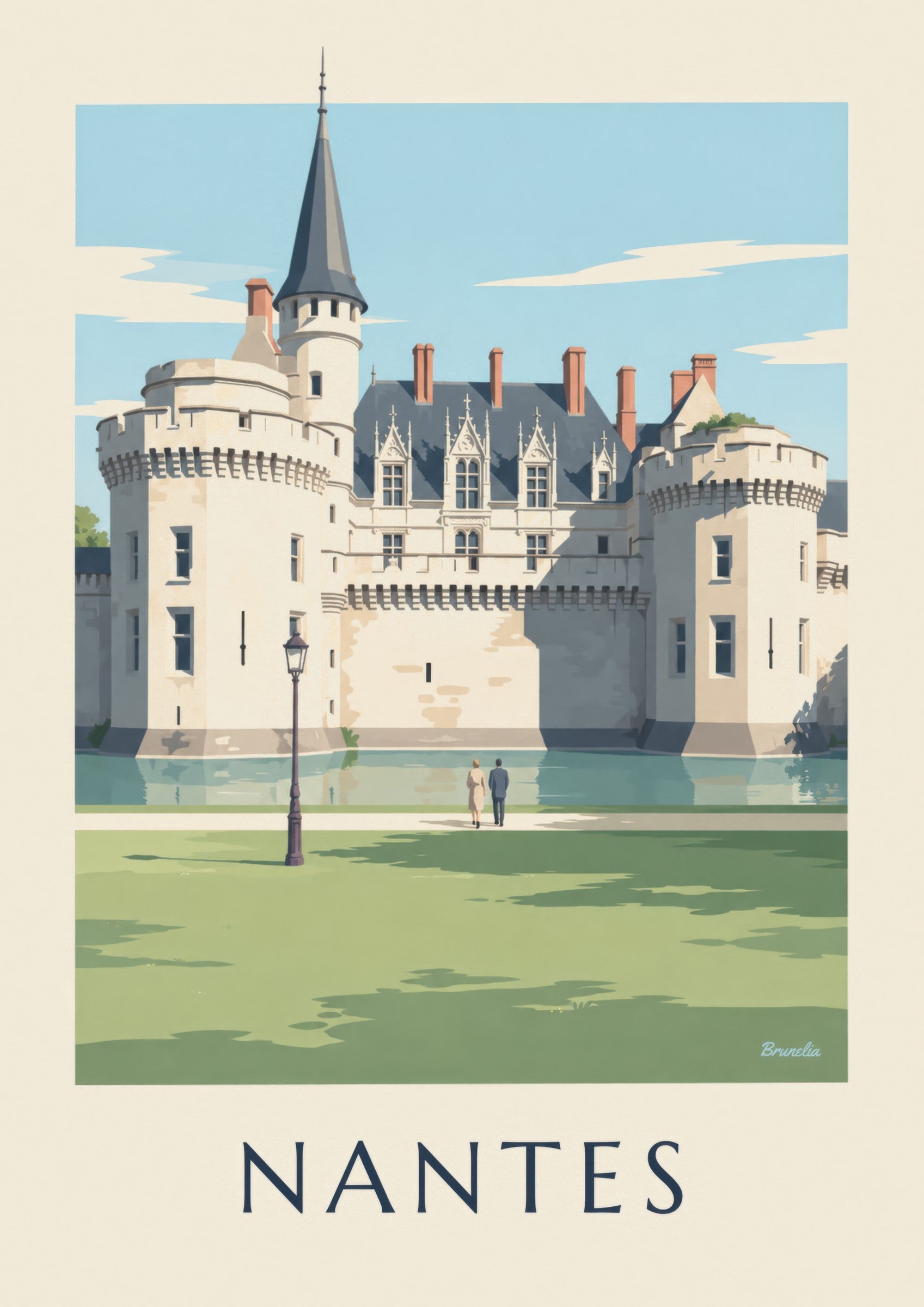 Poster van het Château des ducs de Bretagne in Nantes: detail in close-up