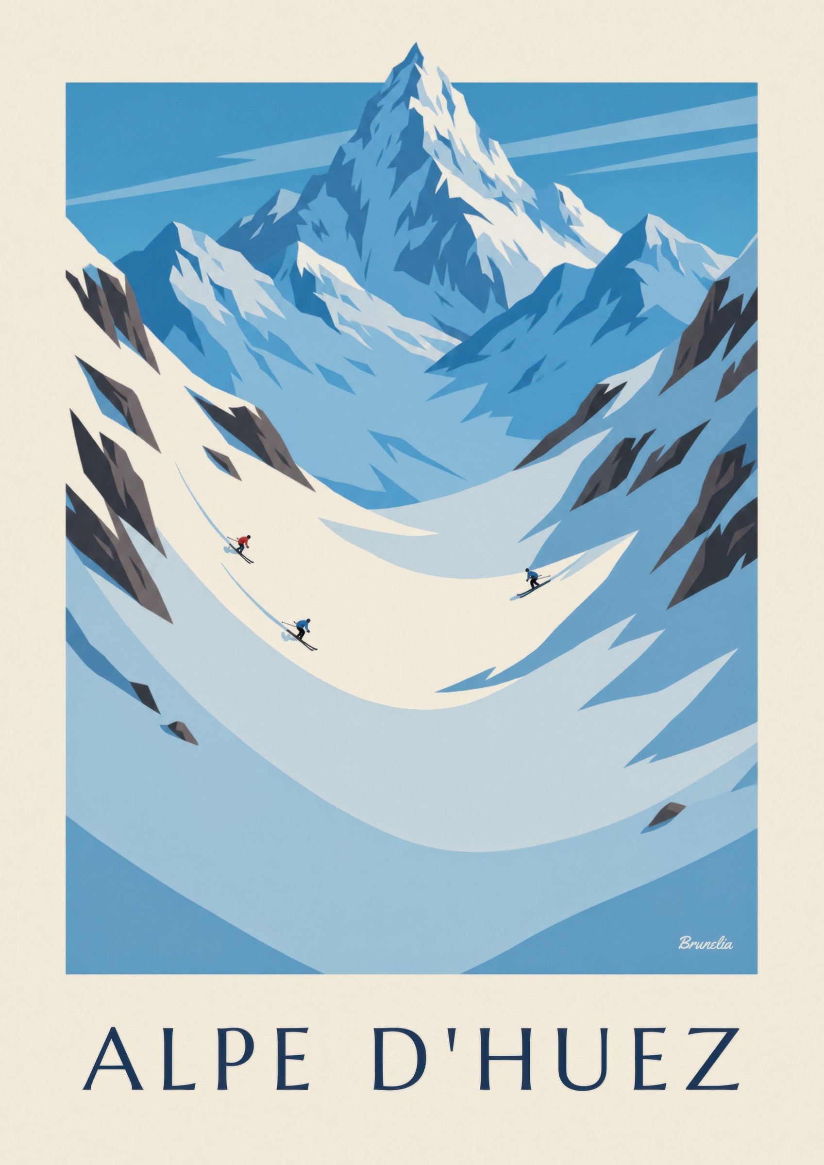 Affiche Alpe d'Huez, glacier de Sarenne et Écrins : détail en gros plan