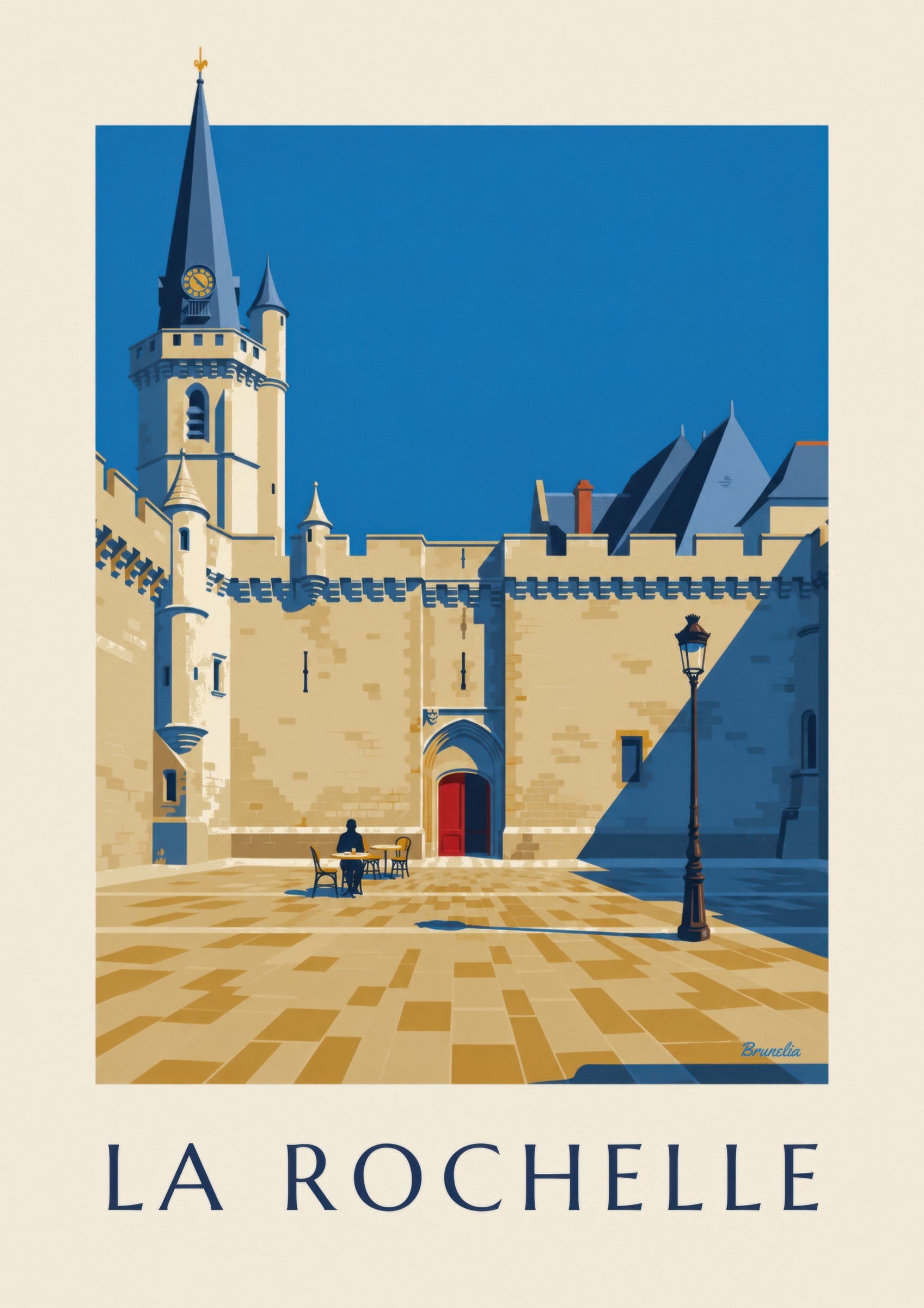 Affiche Hôtel de Ville gothique de La Rochelle: detail in close-up