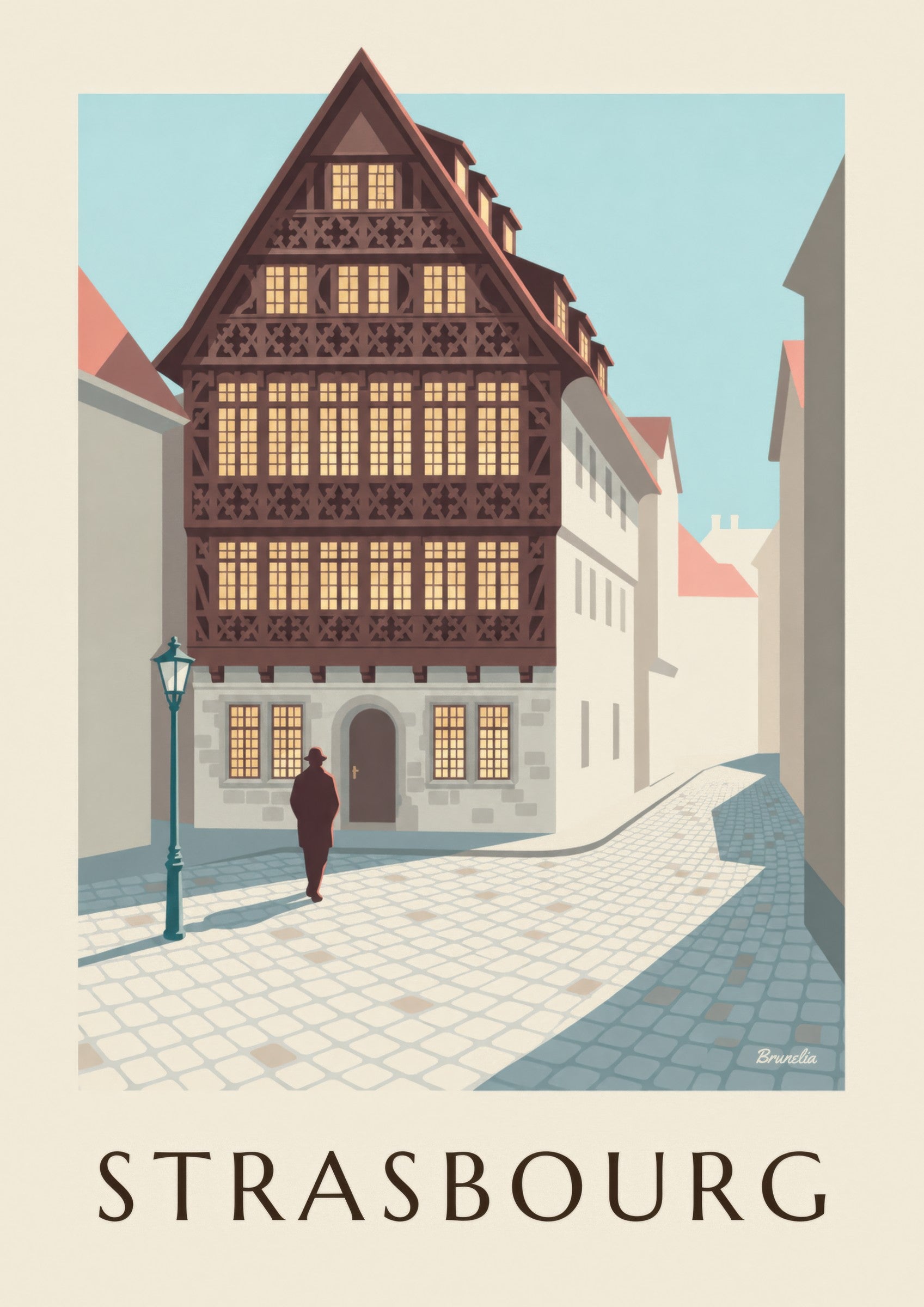 Affiche Maison Kammerzell à Strasbourg : détail en gros plan