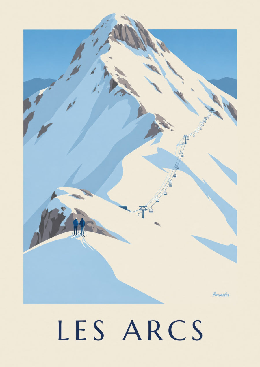 Affiche Les Arcs, montagne enneigée | Brunelia