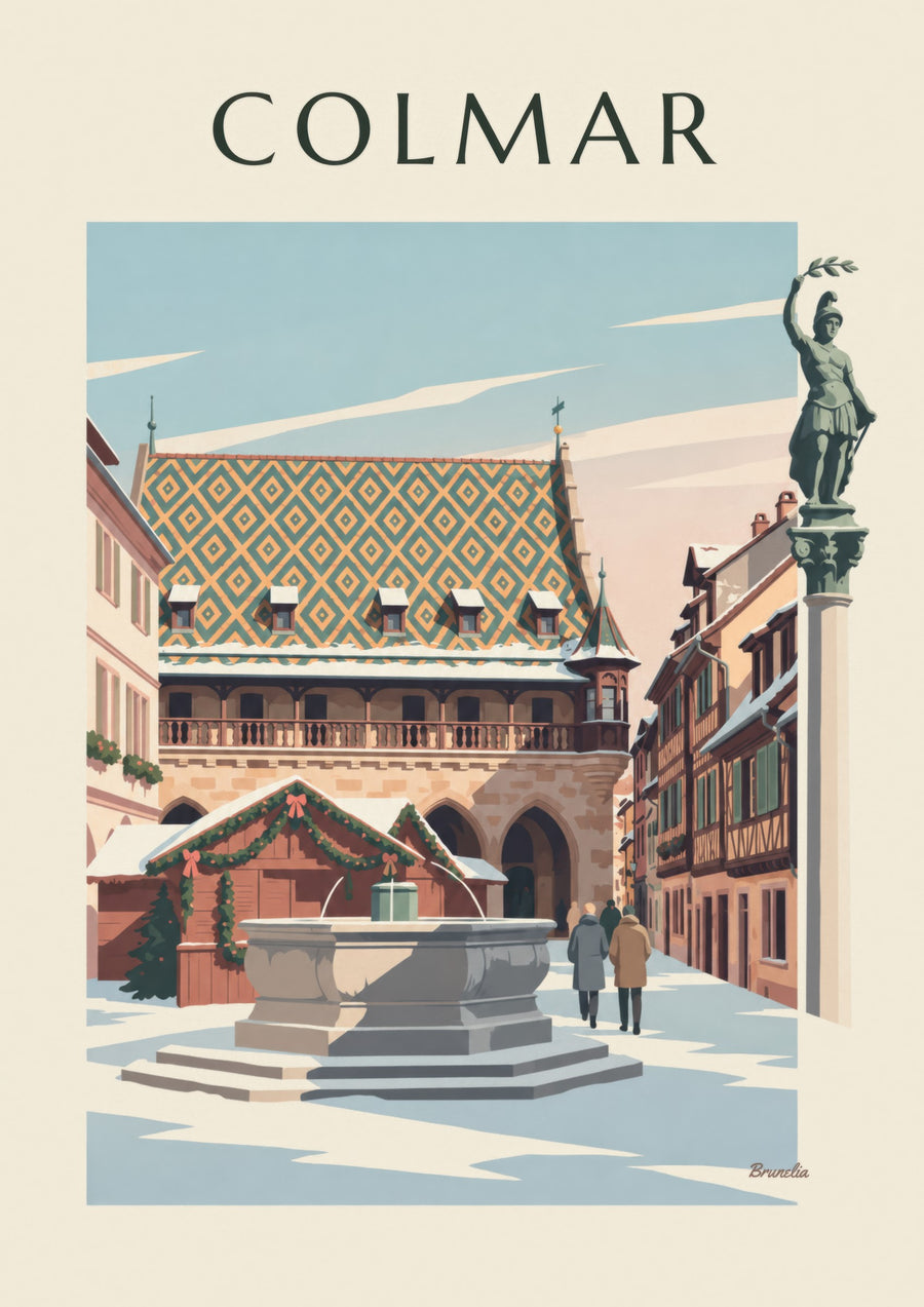 Affiche fontaine Schwendi et Koïfhus à Colmar