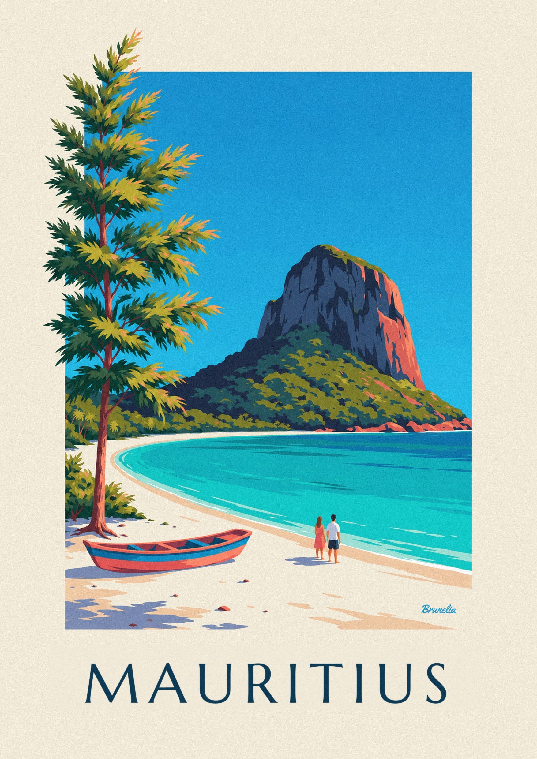 Affiche Morne Brabant et lagon de l'île Maurice : détail en gros plan