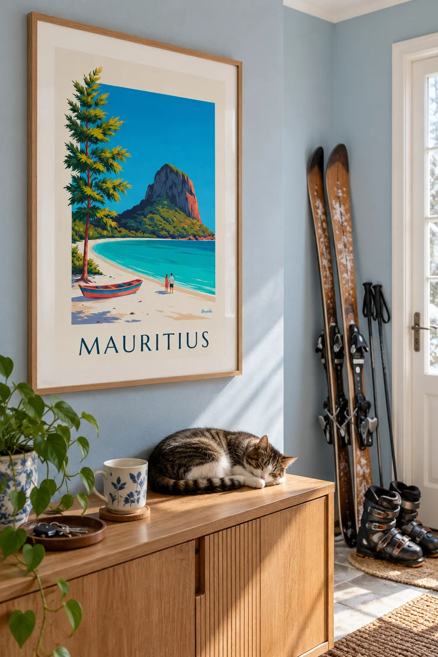 Affiche Morne Brabant et lagon de l'île Maurice : encadrée au mur