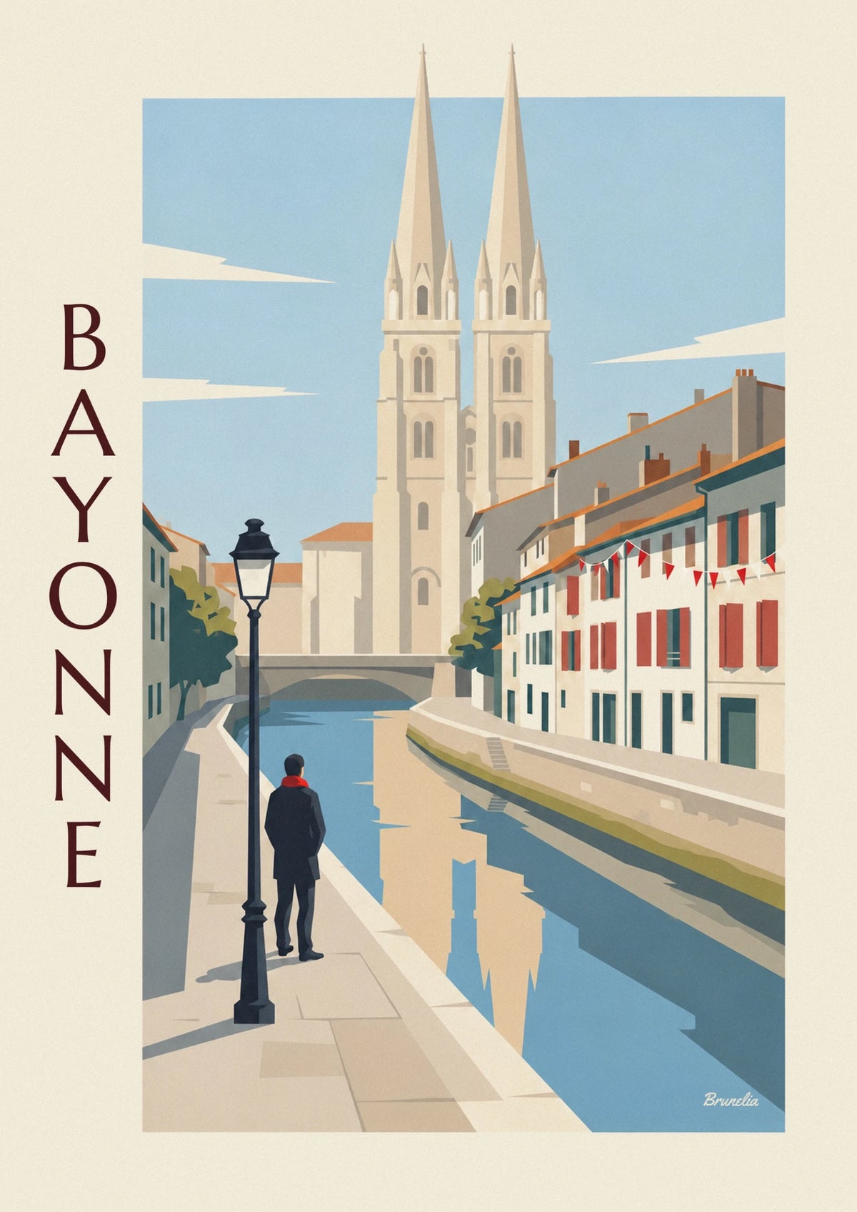 Basque houses and Nive quays in Bayonne poster