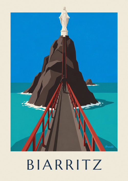 Poster Steg zum Rocher de la Vierge in Biarritz: das ganze Poster