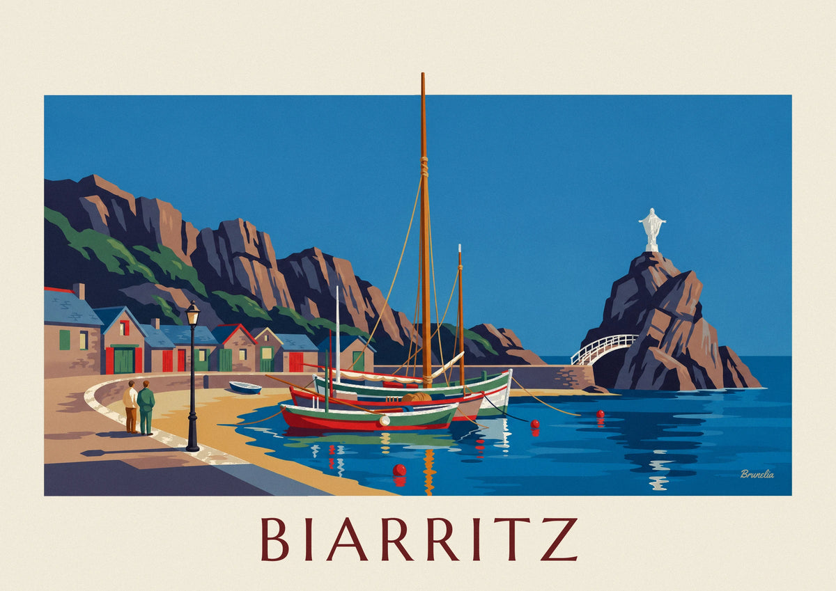 Biarritz Fishermen’s Port and Rocher de la Vierge poster