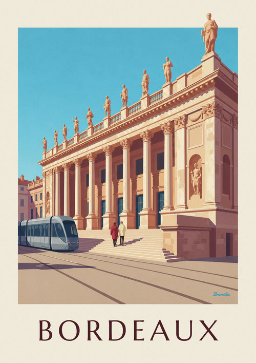 Poster Grand Théâtre und Place de la Comédie in Bordeaux: das ganze Poster