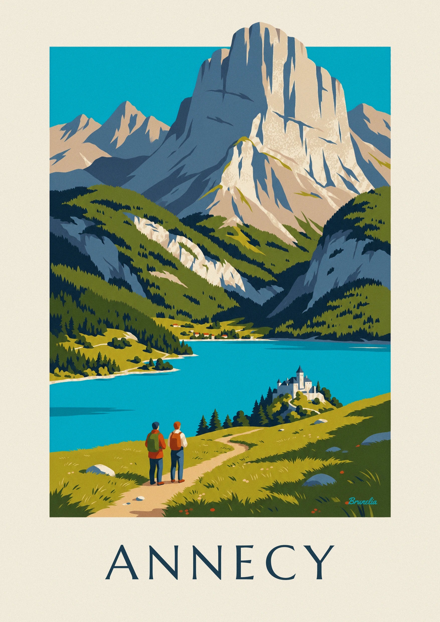 Poster Wanderung oberhalb des Annecy-Sees: Detail in Nahaufnahme