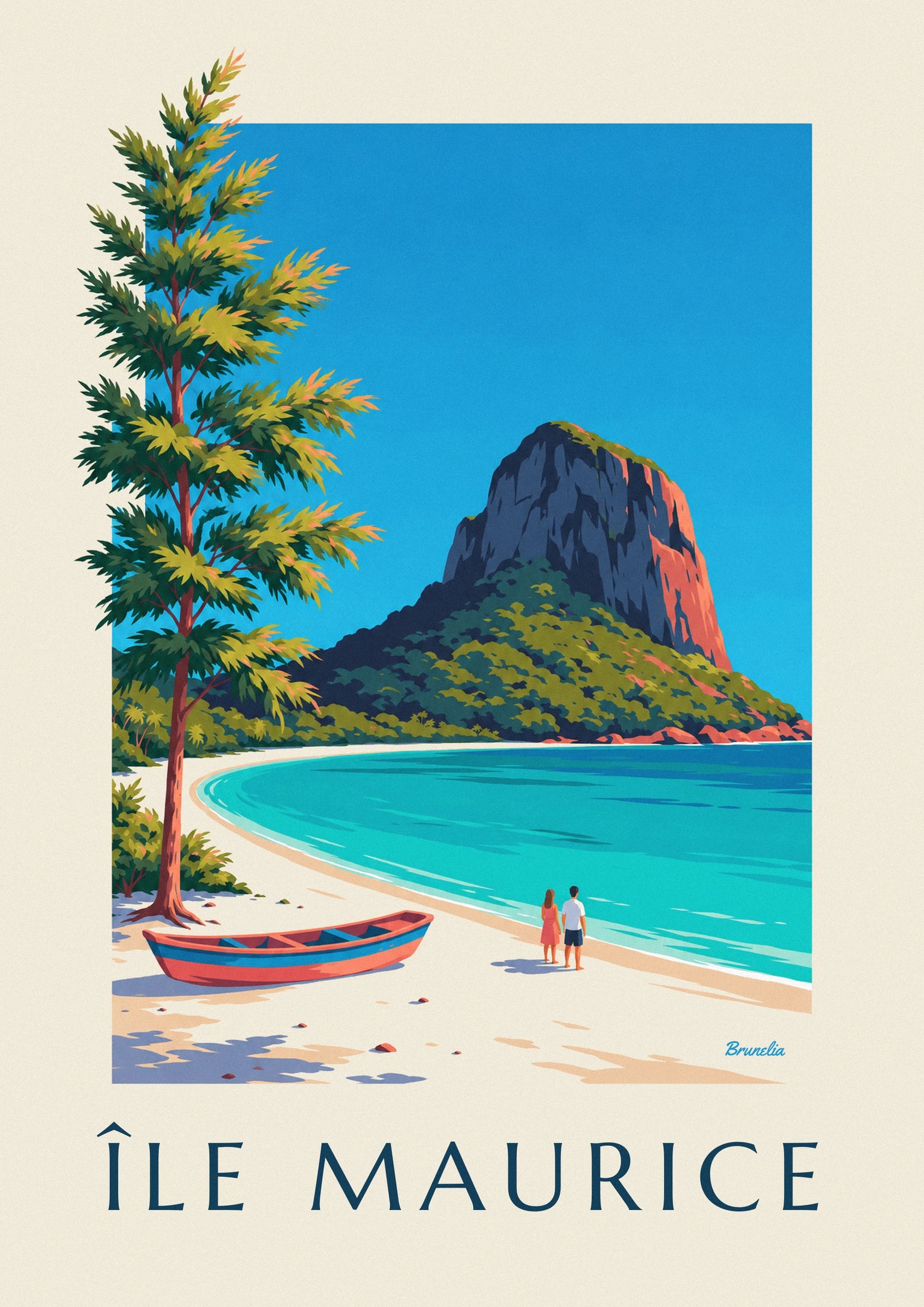 Poster Morne Brabant und Lagune auf Mauritius: Detail in Nahaufnahme