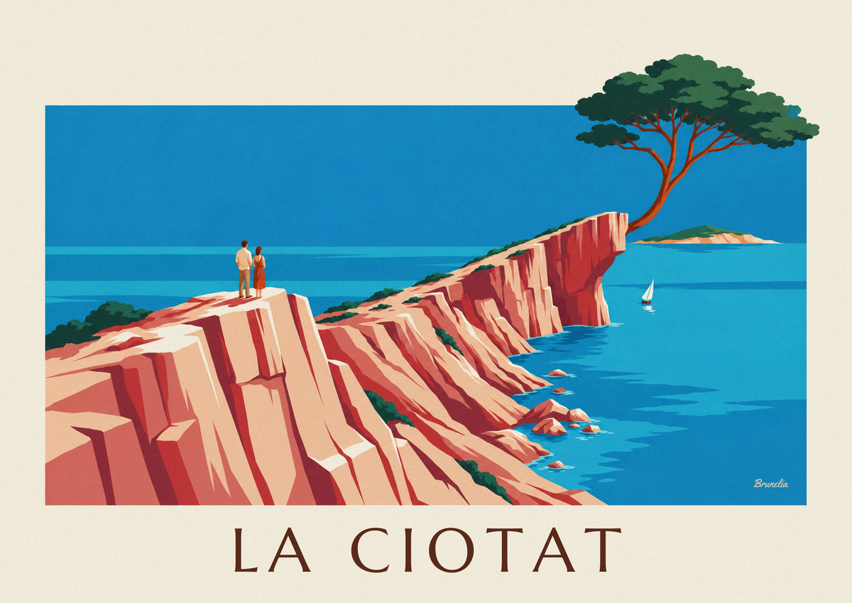 Poster rots Bec de l'Aigle en Île Verte bij La Ciotat