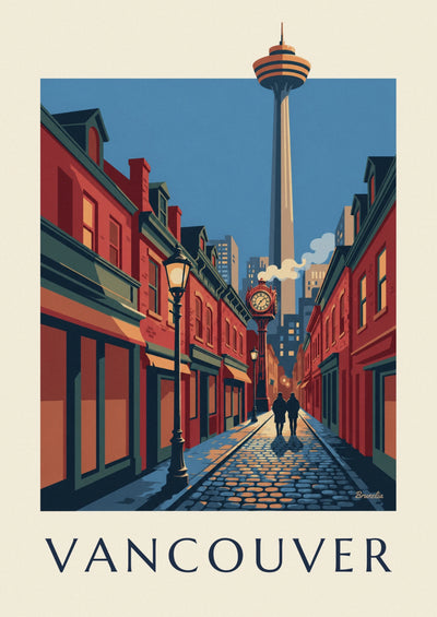 Poster of the Gastown Steam Clock in Vancouver: the full poster