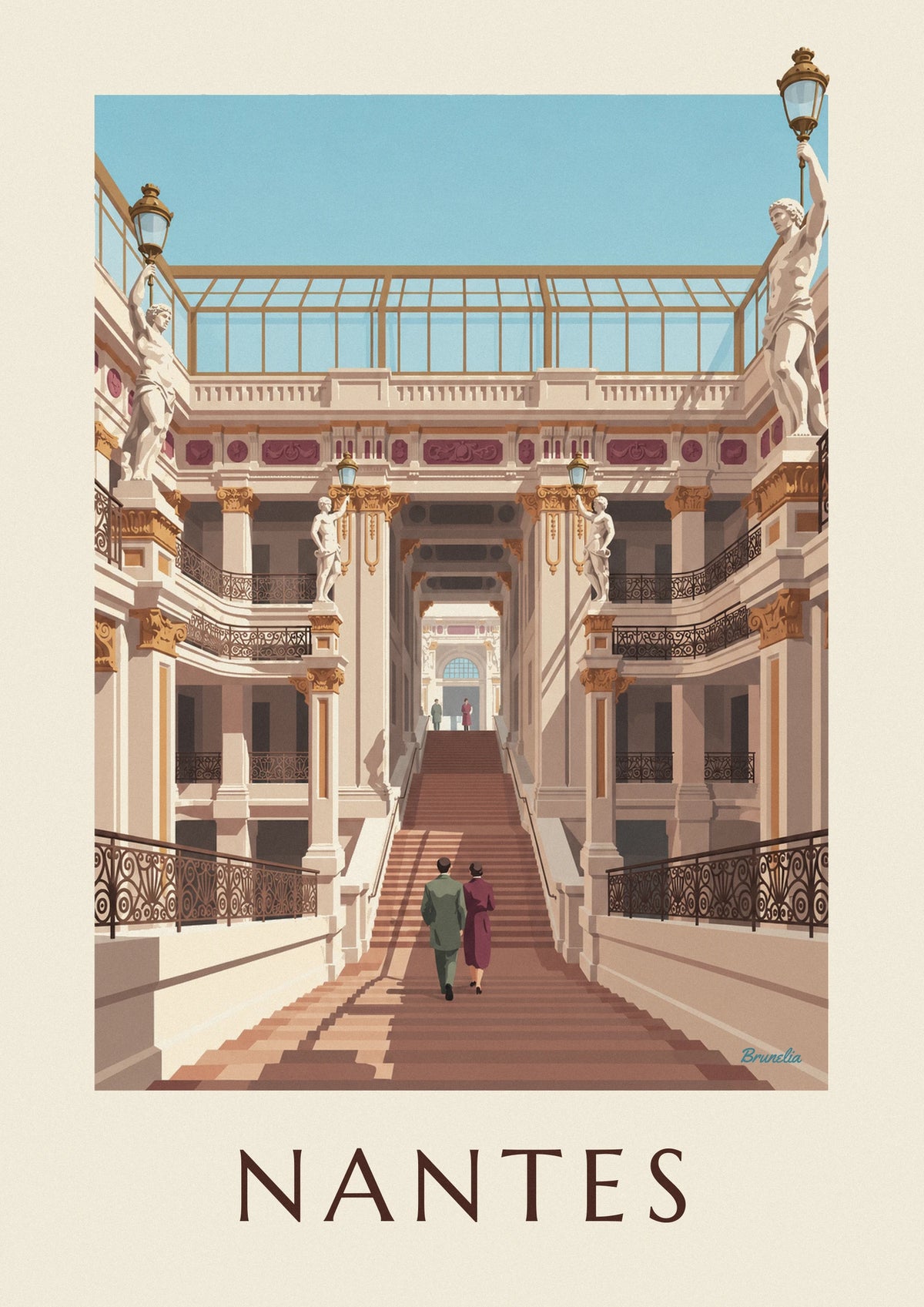 Poster Passage Pommeraye und seine Galerien in Nantes