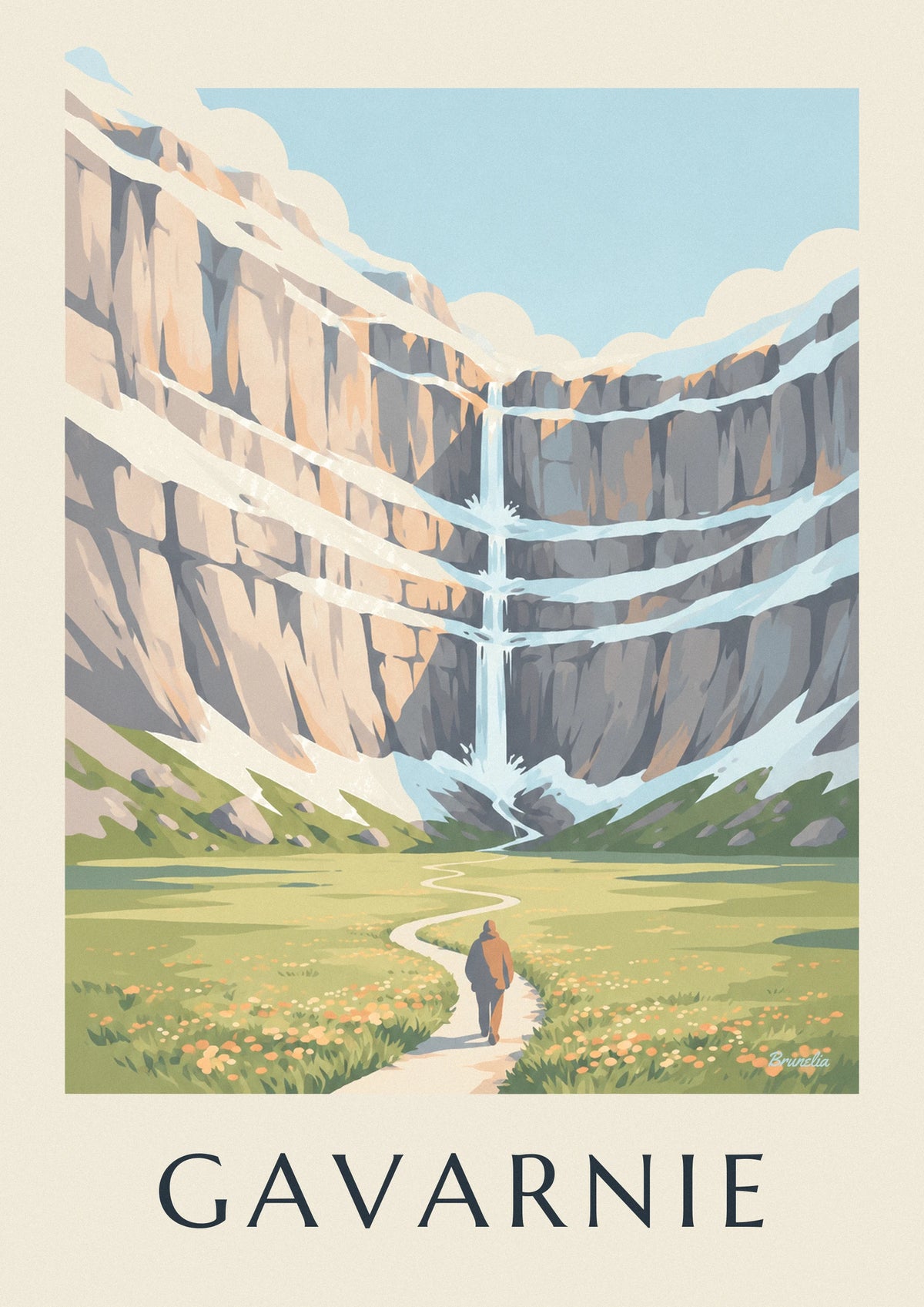 Poster Talkessel von Gavarnie und sein großer Wasserfall
