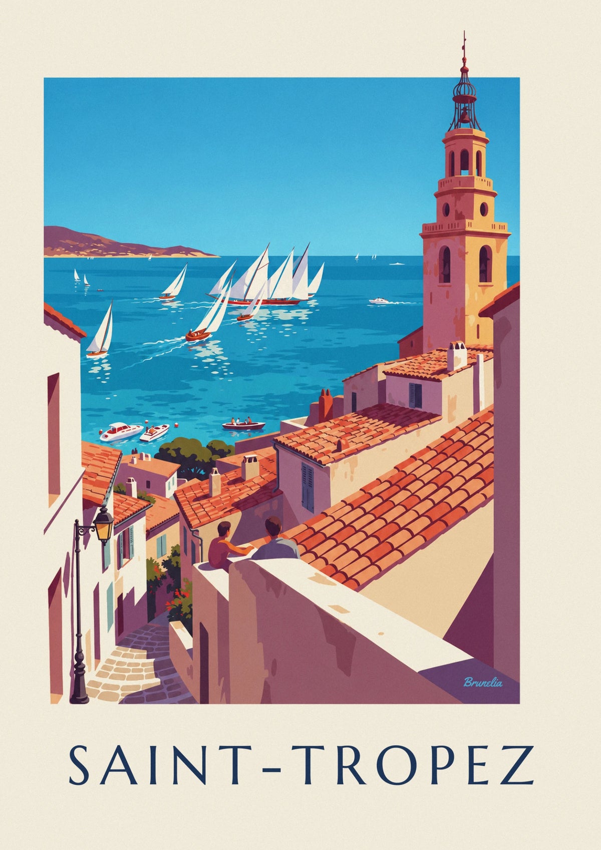 Sailboat regatta off Saint-Tropez poster