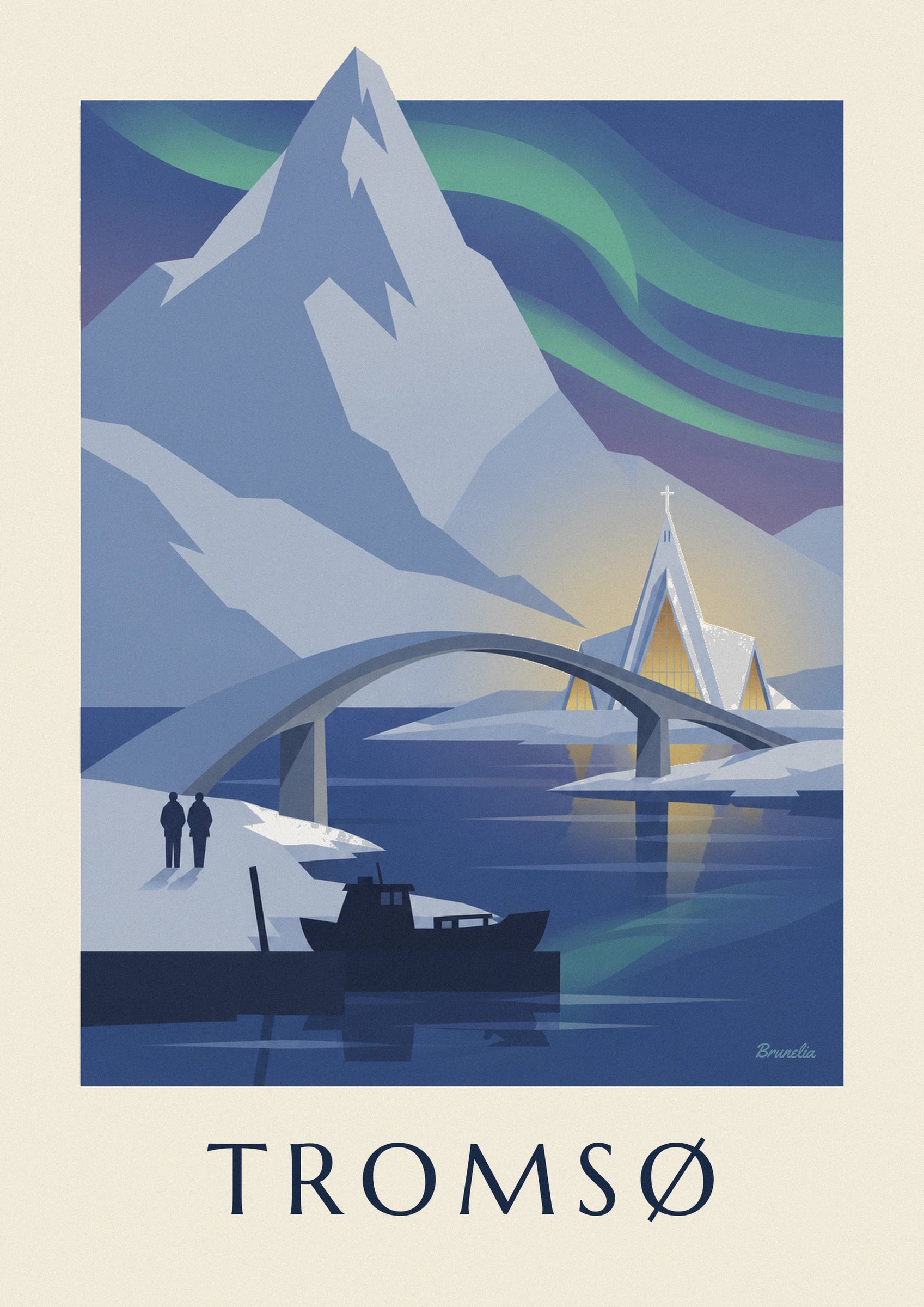 Poster Tromsø: Tor zur Arktis und Polarlichter: Detail in Nahaufnahme
