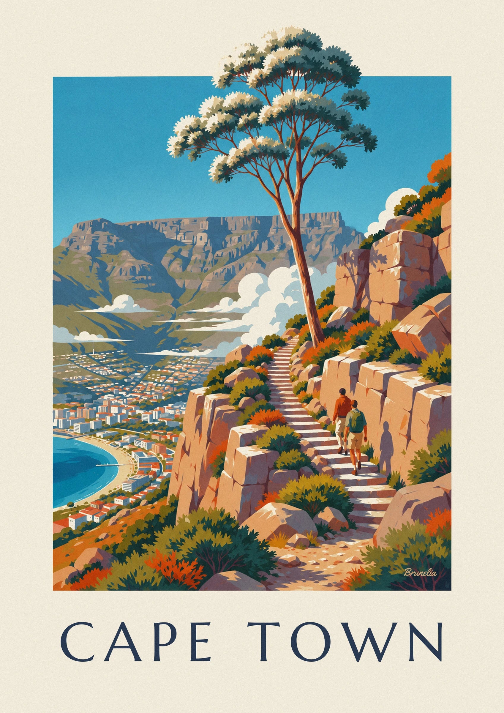 Poster Wanderung auf den Tafelberg in Kapstadt: Detail in Nahaufnahme