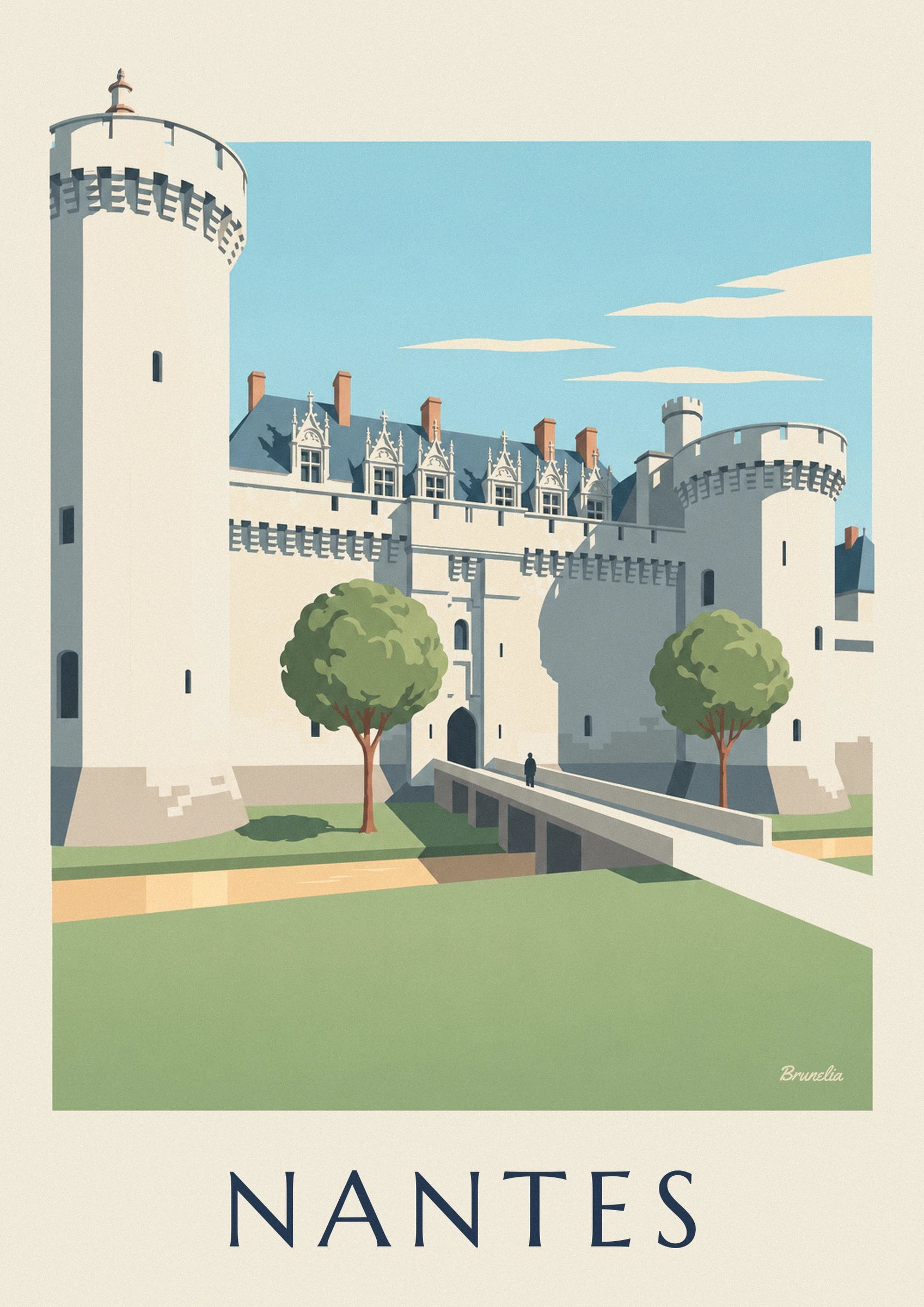 Affiche château des ducs de Bretagne à Nantes : détail en gros plan