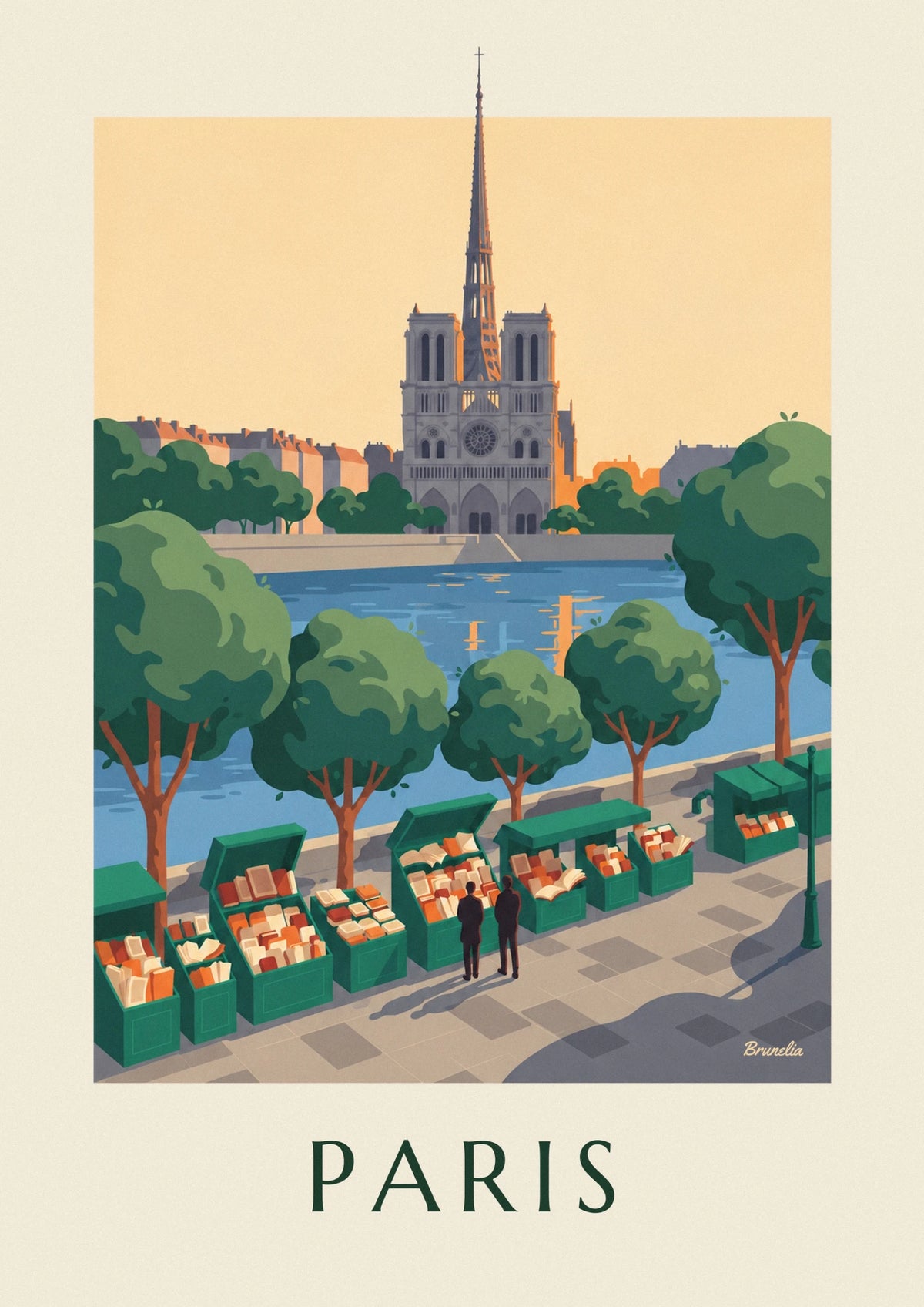 Affiche bouquinistes des quais de Seine à Paris