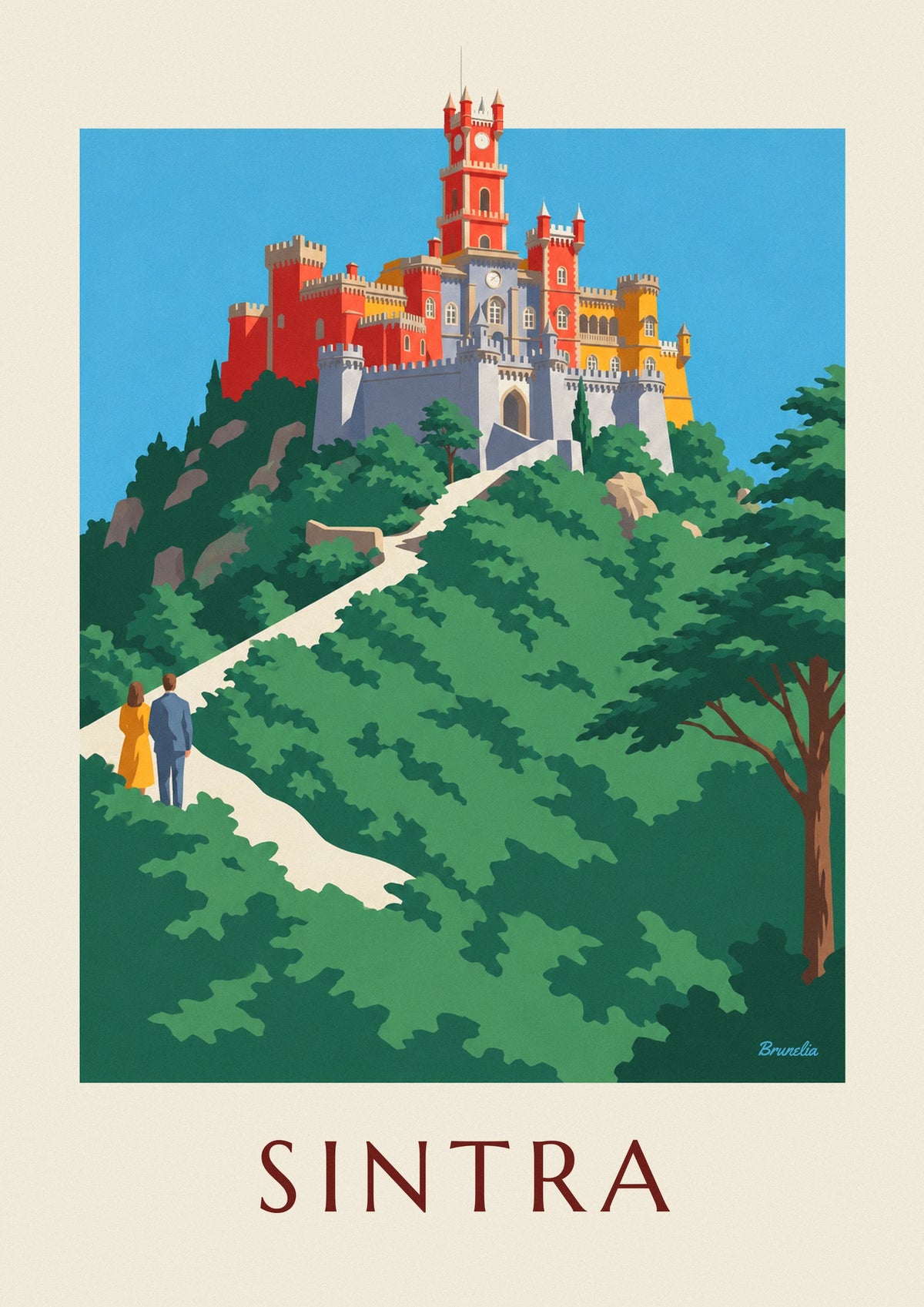 Pena Palace perched above the Sintra forests poster
